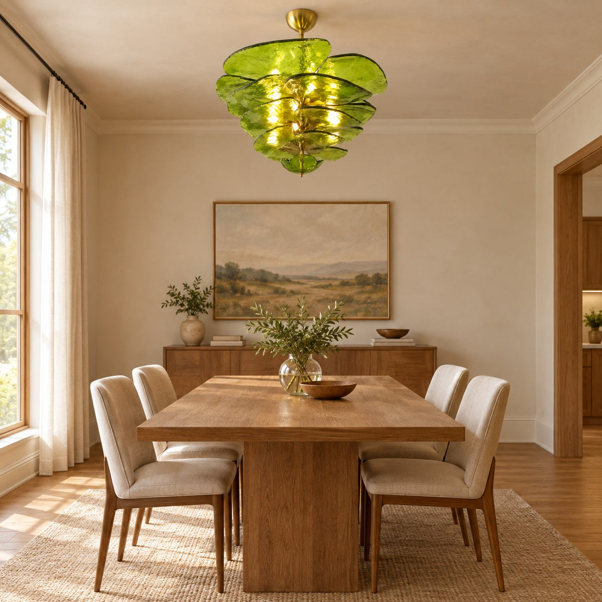 Petal Cascade Artisan Murano Chandelier 21.7"-39.4"