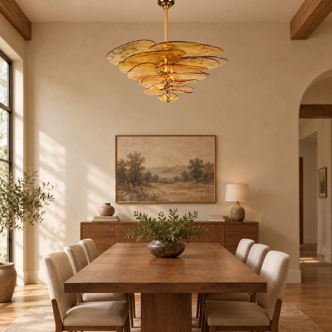 Petal Cascade Artisan Murano Chandelier 21.7"-39.4"