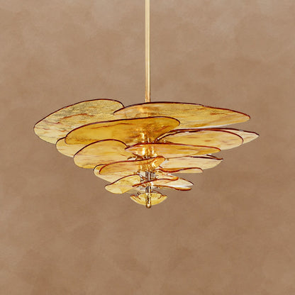 Petals Gold Murano Chandelier 21.6"-39.4"