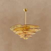 Petals Gold Murano Chandelier 21.6"-39.4"
