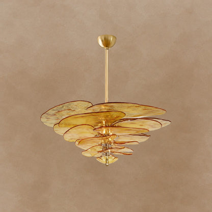 Petals Gold Murano Chandelier 21.6"-39.4"