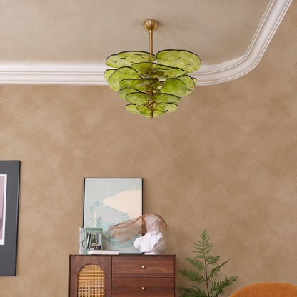 Petals Gold Murano Chandelier 21.6"-39.4"
