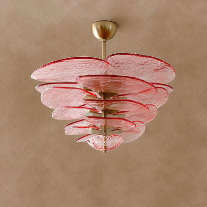 Petals Gold Murano Chandelier 21.6"-39.4"