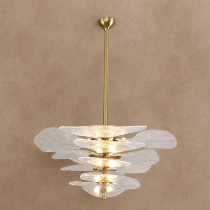 Petals Gold Murano Chandelier 21.6"-39.4"