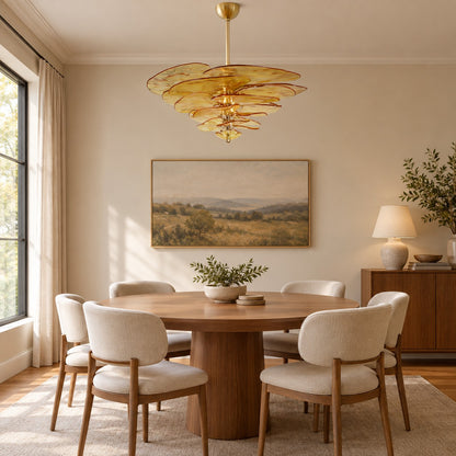 Petals Gold Murano Chandelier 21.6"-39.4"