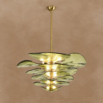 Petals Gold Murano Chandelier 21.6"-39.4"