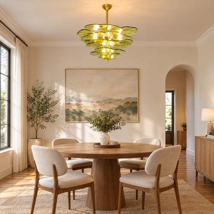 Petals Gold Murano Chandelier 21.6"-39.4"