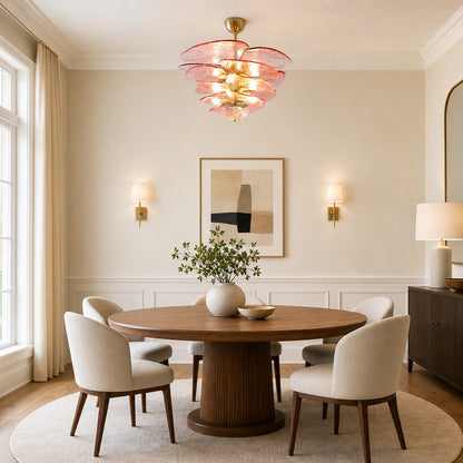 Petals Gold Murano Chandelier 21.6"-39.4"