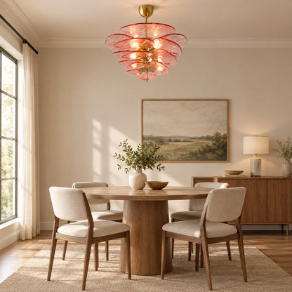Petals Gold Murano Chandelier 21.6"-39.4"