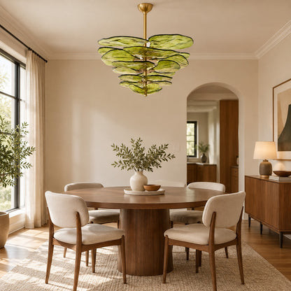 Petals Gold Murano Chandelier 21.6"-39.4"