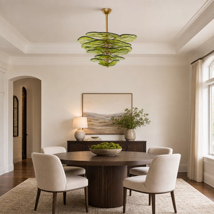 Petals Gold Murano Chandelier 21.6"-39.4"