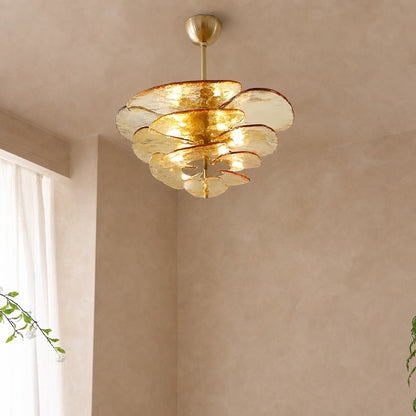 Petals Gold Murano Chandelier 21.6"-39.4"