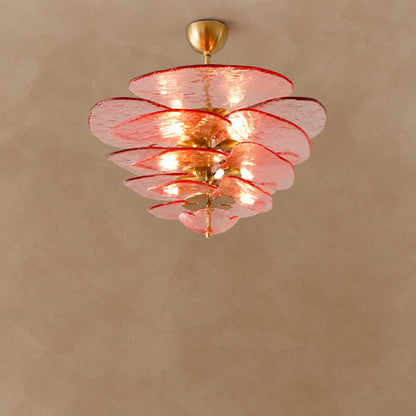 Petals Gold Murano Chandelier 21.6"-39.4"