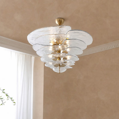 Petals Gold Murano Chandelier 21.6"-39.4"