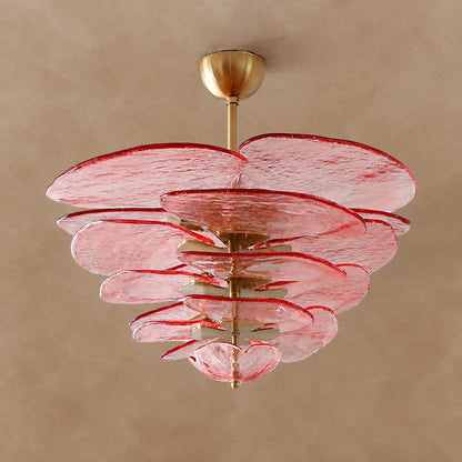 Petals Gold Murano Chandelier 21.6"-39.4"