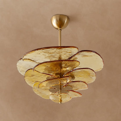 Petals Gold Murano Chandelier 21.6"-39.4"