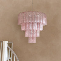Pink Murano Glass 78-Tube Chandelier