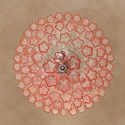 Pink Murano Glass 78-Tube Chandelier