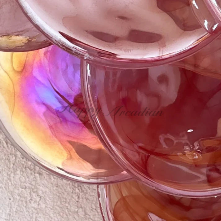 Pink Vintage Murano Glass Wall Lamp 13.4"