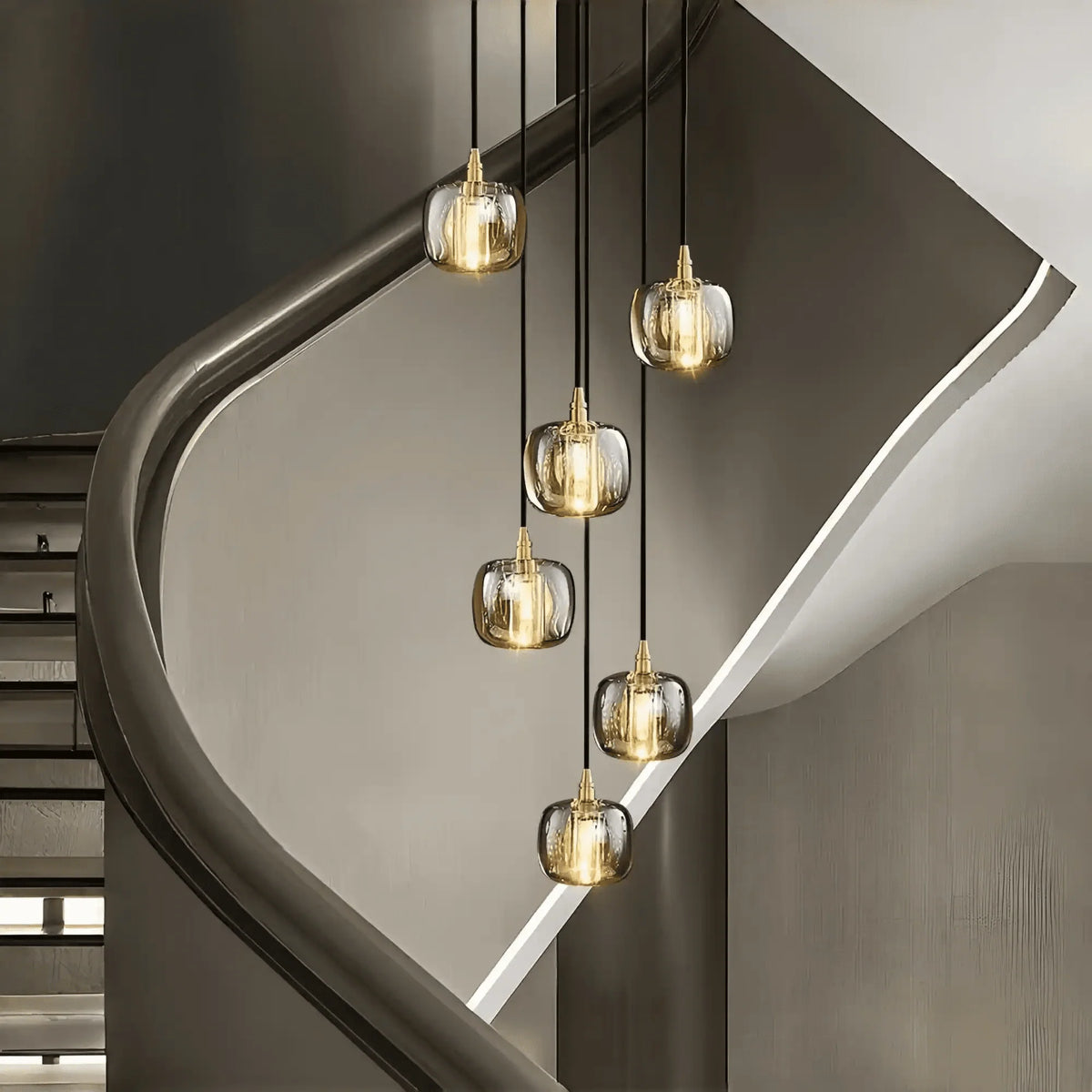 Post-modern Extra-long Pendant Light Fixtures for Staircase/High-ceiling Space/Foyer