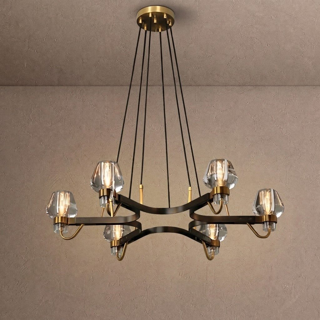 Post-modern Light Luxury Full Brass Chandelier for Living Room/Bedroom