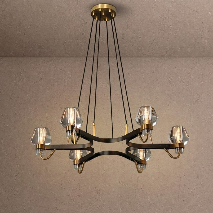 Post-modern Light Luxury Full Brass Chandelier for Living Room/Bedroom
