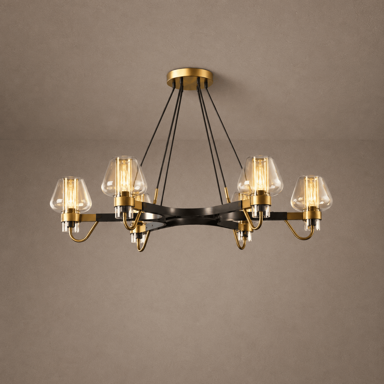 Post-modern Light Luxury Full Brass Chandelier for Living Room/Bedroom