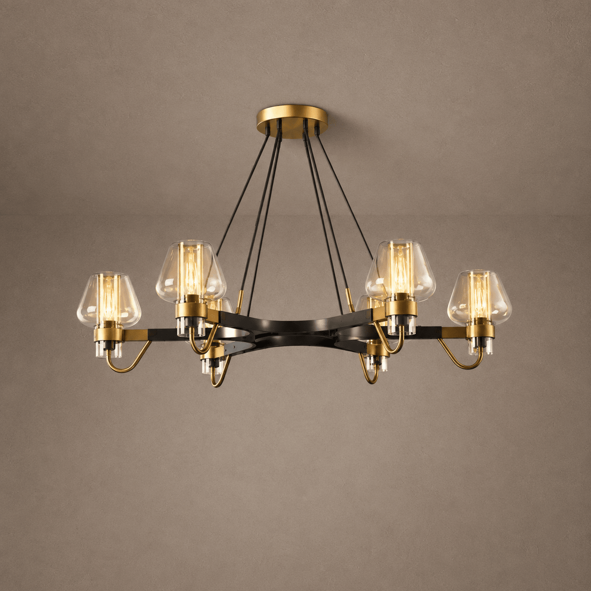 Post-modern Light Luxury Full Brass Chandelier for Living Room/Bedroom