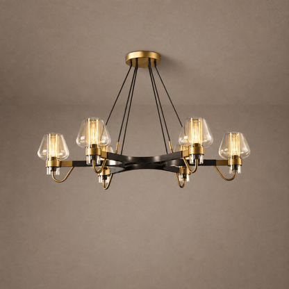 Post-modern Light Luxury Full Brass Chandelier for Living Room/Bedroom