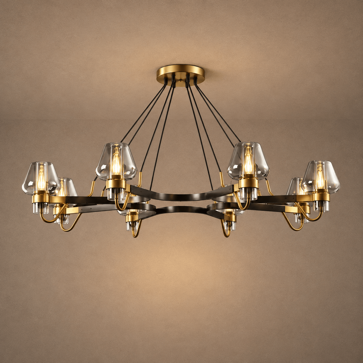 Post-modern Light Luxury Full Brass Chandelier for Living Room/Bedroom