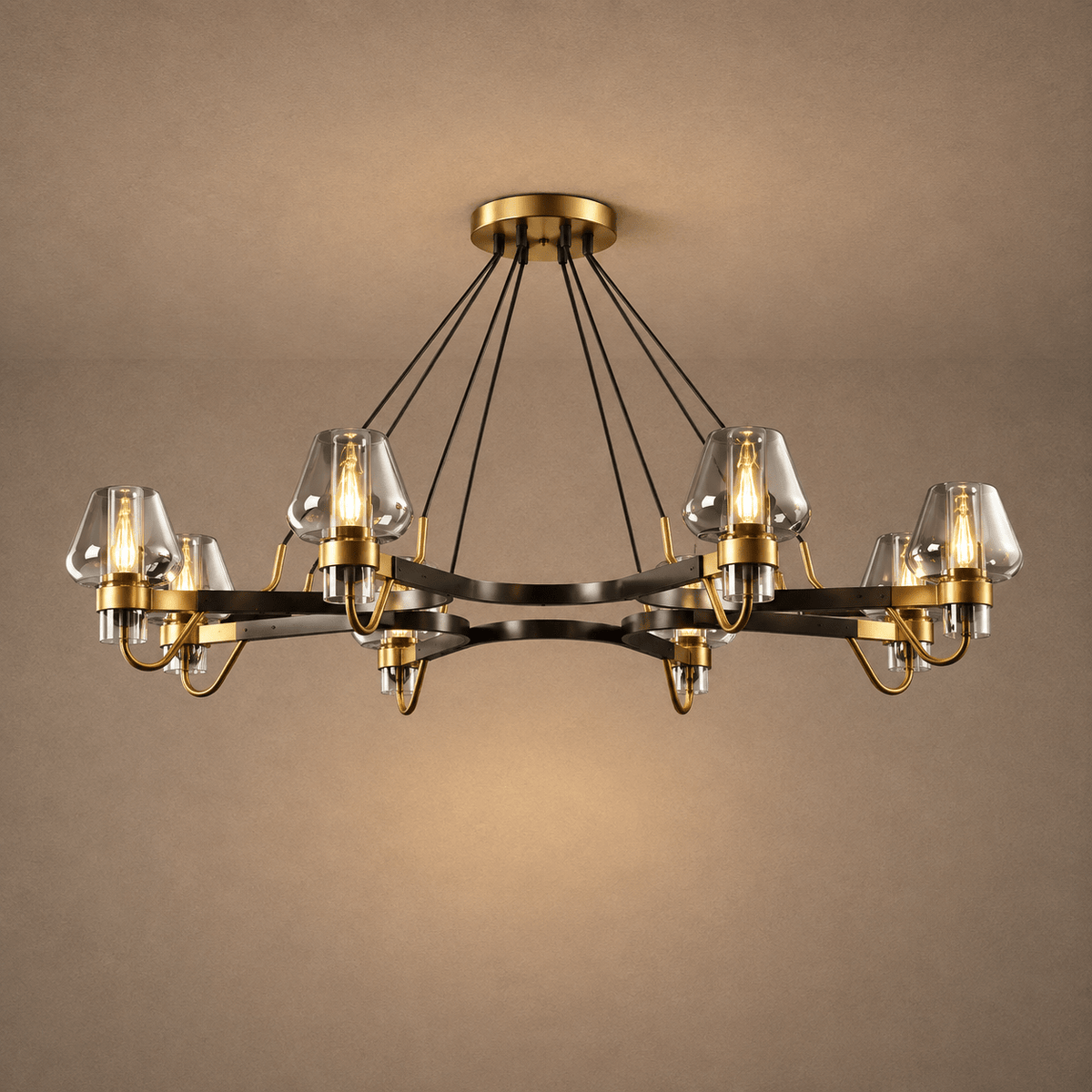 Post-modern Light Luxury Full Brass Chandelier for Living Room/Bedroom
