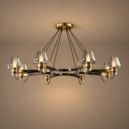 Post-modern Light Luxury Full Brass Chandelier for Living Room/Bedroom