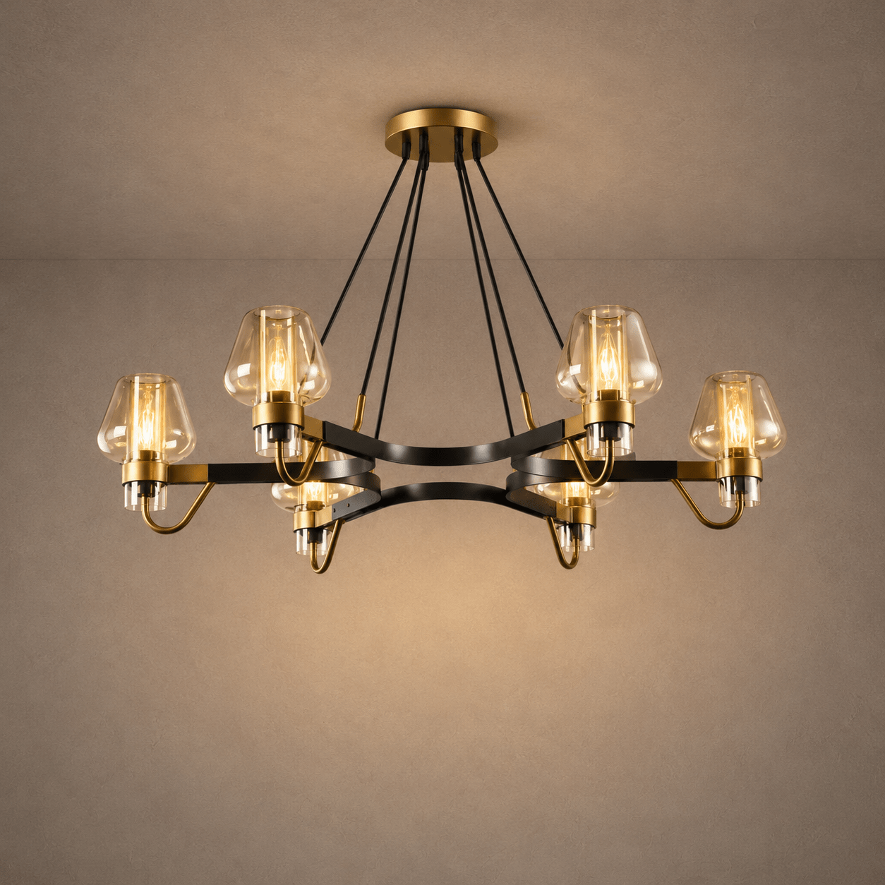 Post-modern Light Luxury Full Brass Chandelier for Living Room/Bedroom