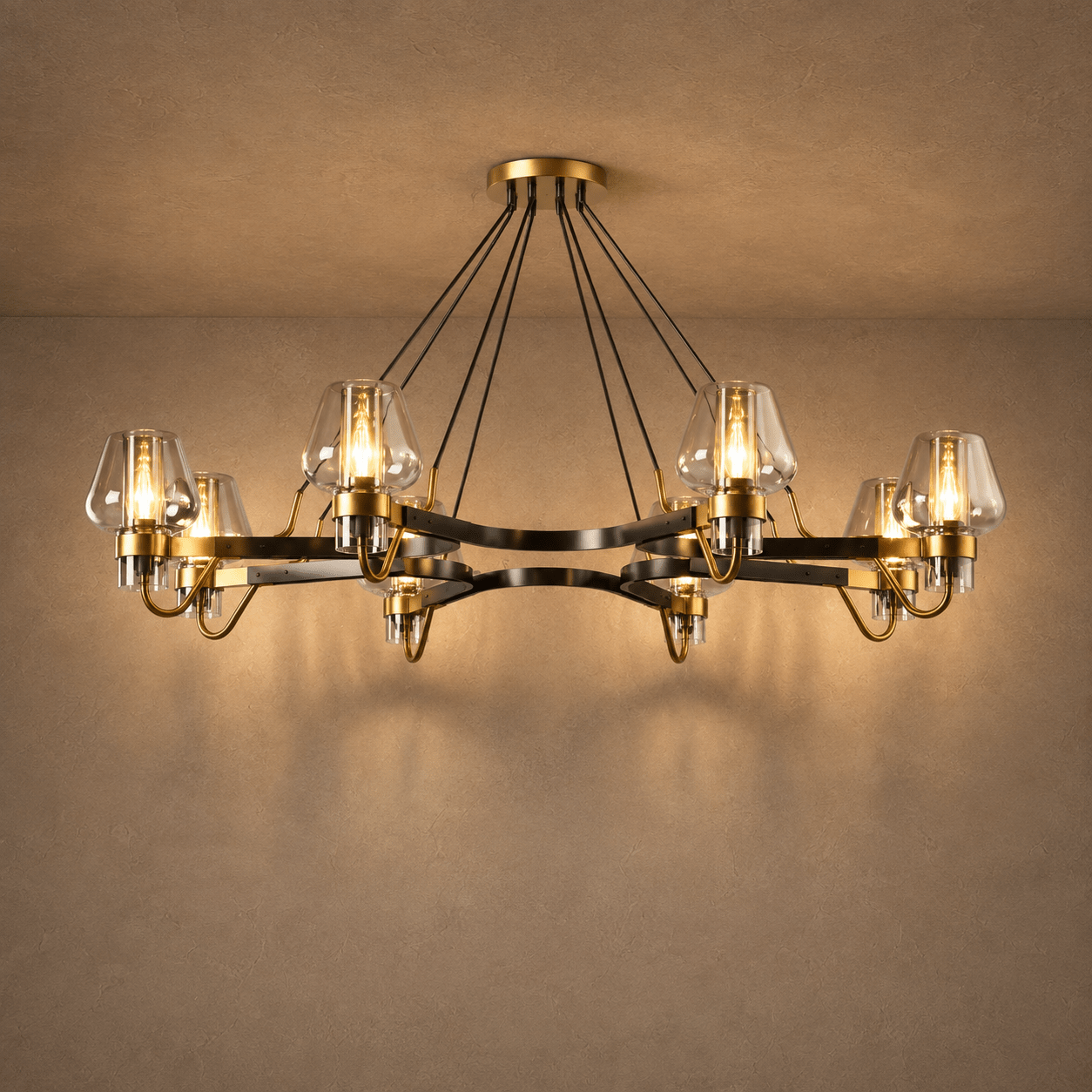 Post-modern Light Luxury Full Brass Chandelier for Living Room/Bedroom