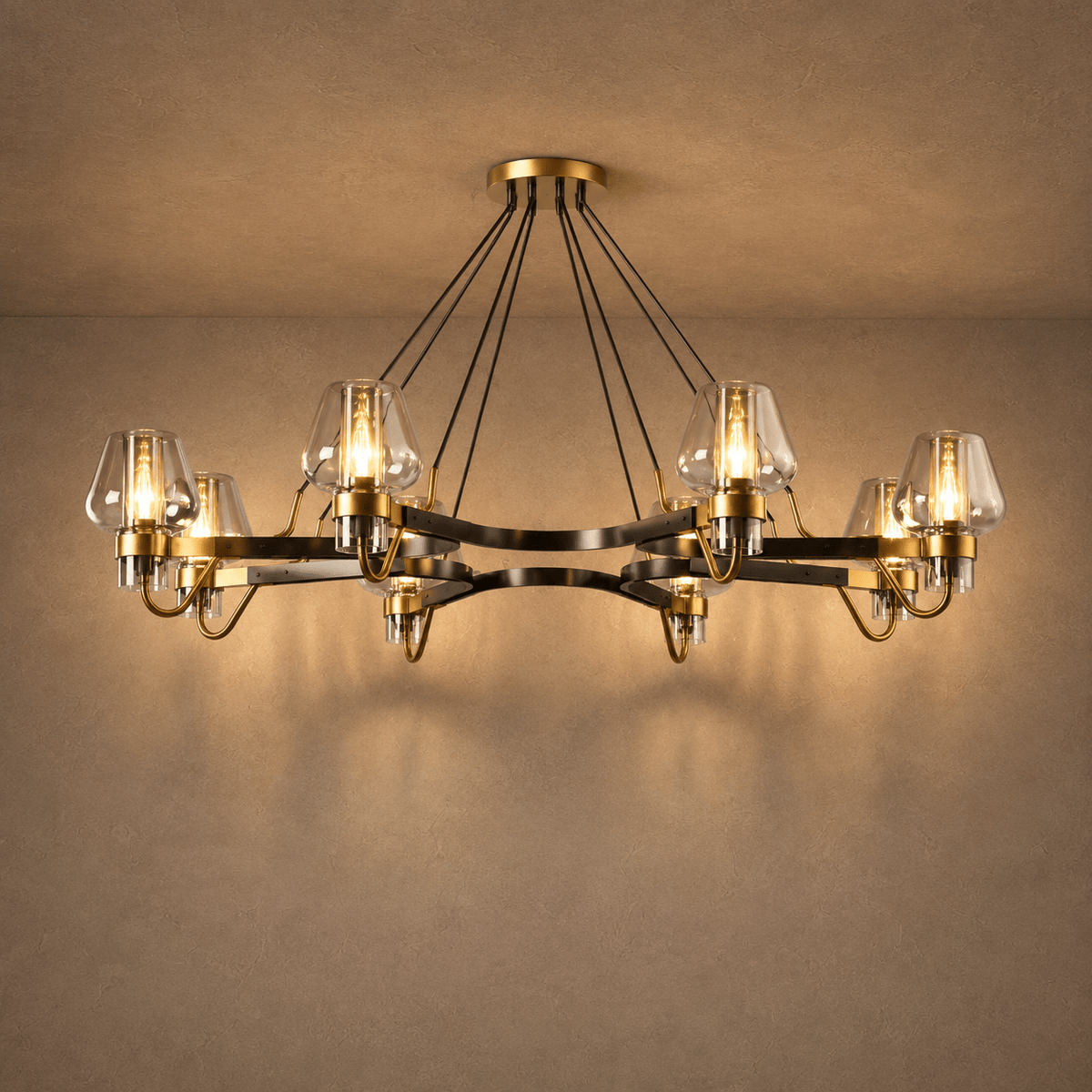 Post-modern Light Luxury Full Brass Chandelier for Living Room/Bedroom