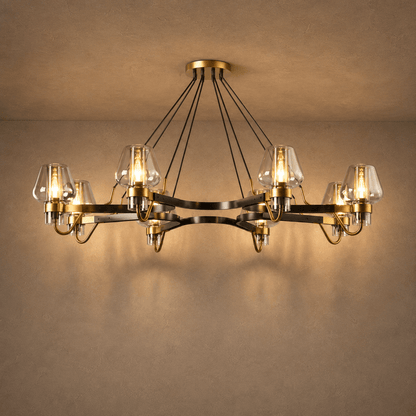 Post-modern Light Luxury Full Brass Chandelier for Living Room/Bedroom