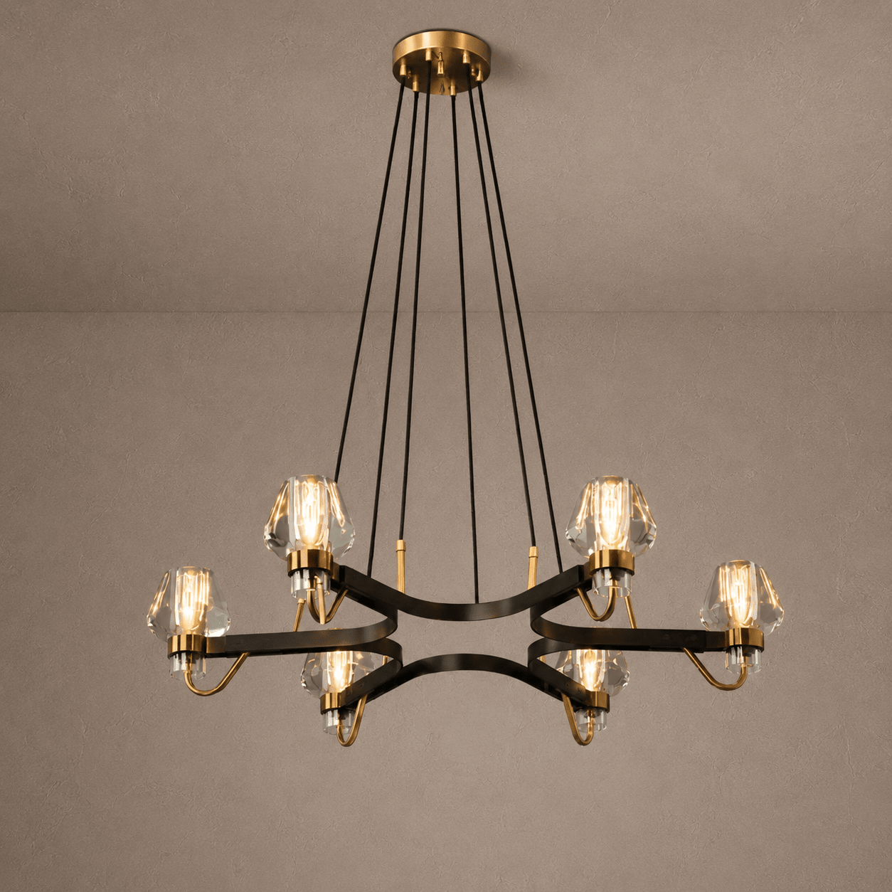 Post-modern Light Luxury Full Brass Chandelier for Living Room/Bedroom