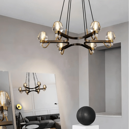 Post-modern Light Luxury Full Brass Chandelier for Living Room/Bedroom
