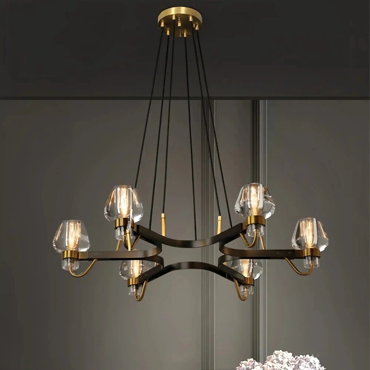Post-modern Light Luxury Full Brass Chandelier for Living Room/Bedroom