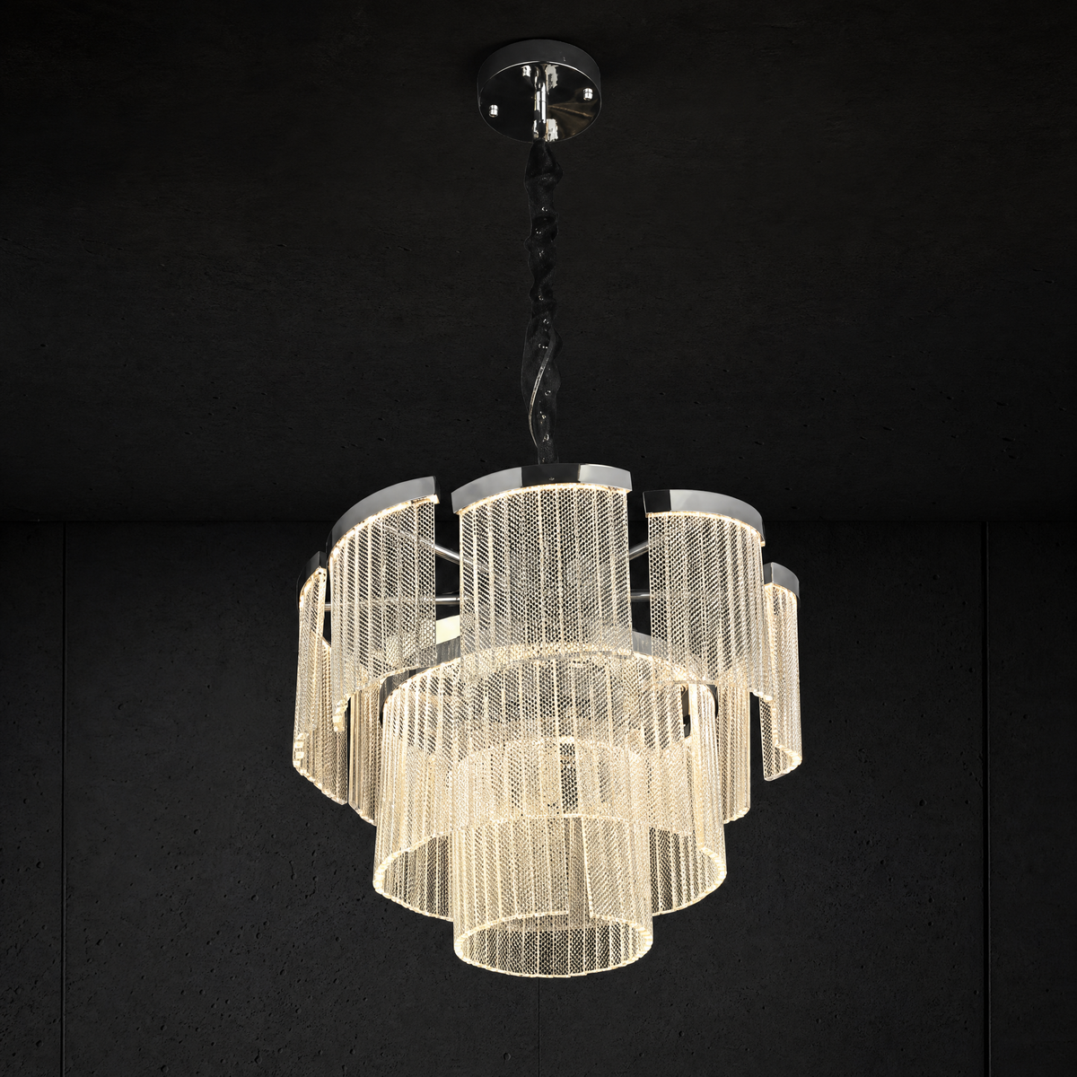 Prismata Crystal Modern Sculptural Ring Chandelier - main