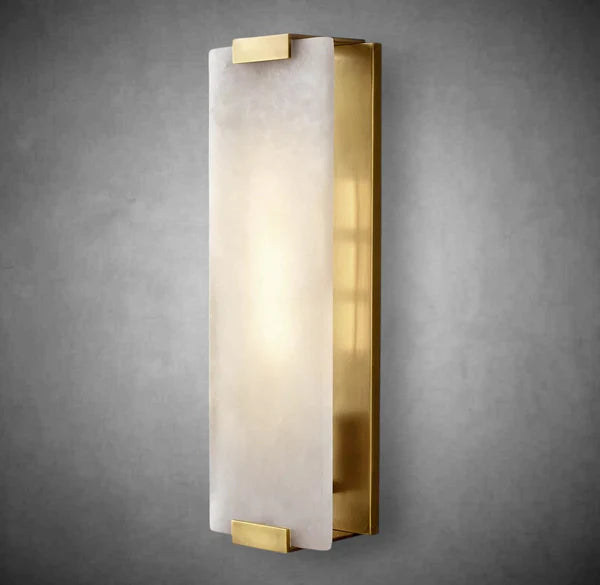 Hand-Carved Alabaster Grand Sconce