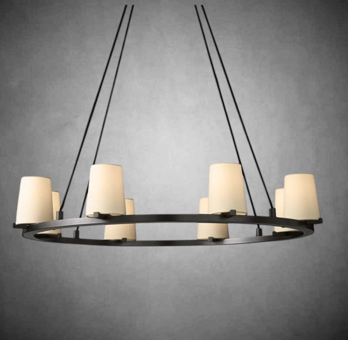Brilliax Fabric Shade Round Chandelier 36" 48" 60″