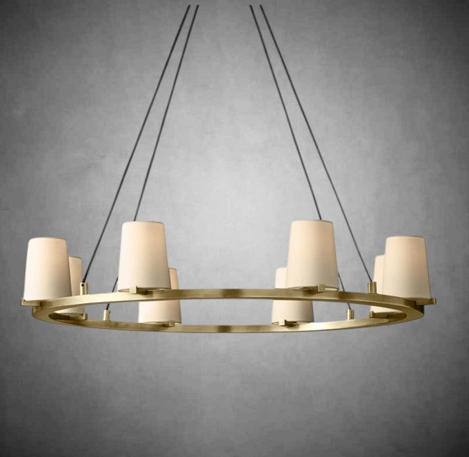 Brilliax Fabric Shade Round Chandelier 36" 48" 60″