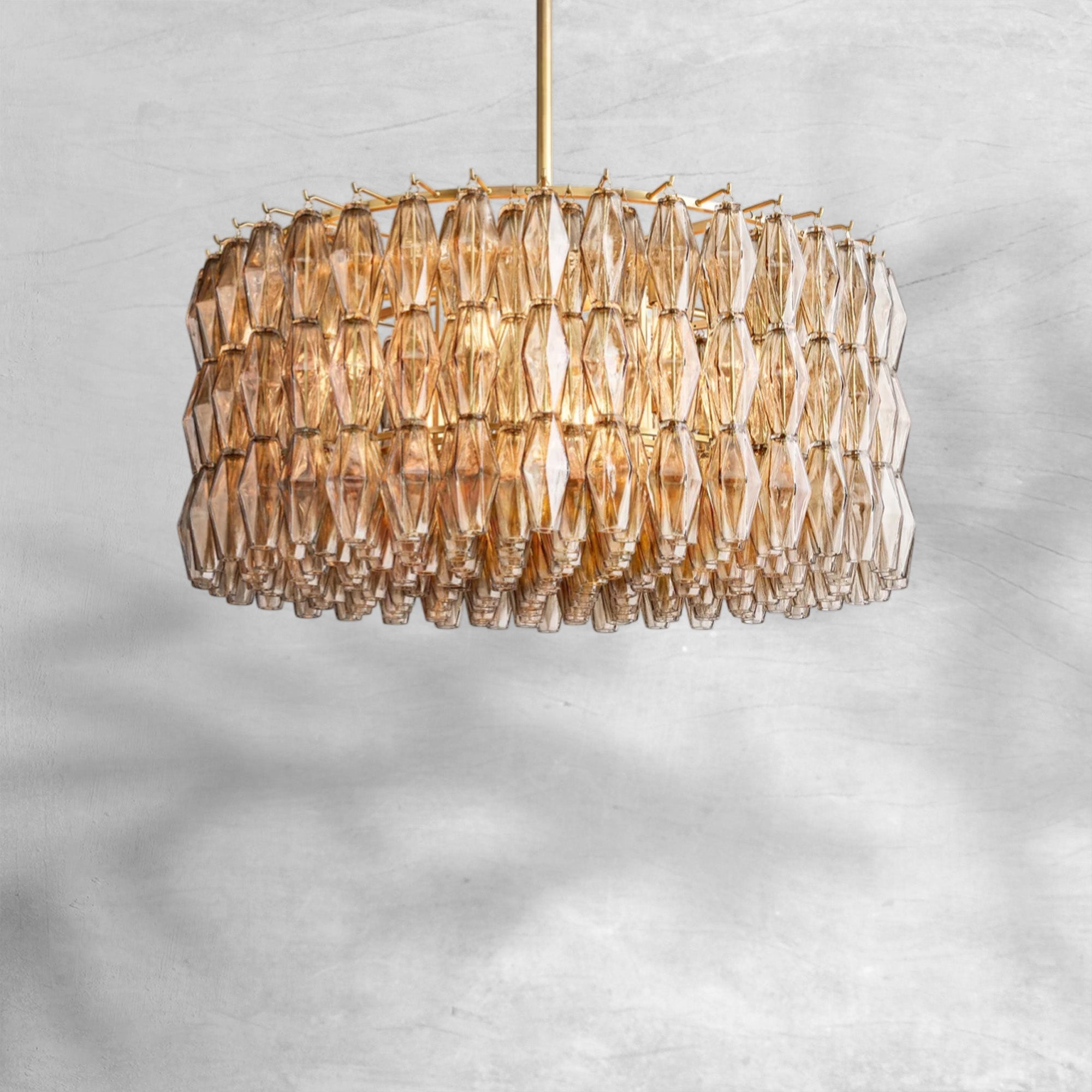 Cyra Smoke Glass Round Chandelier