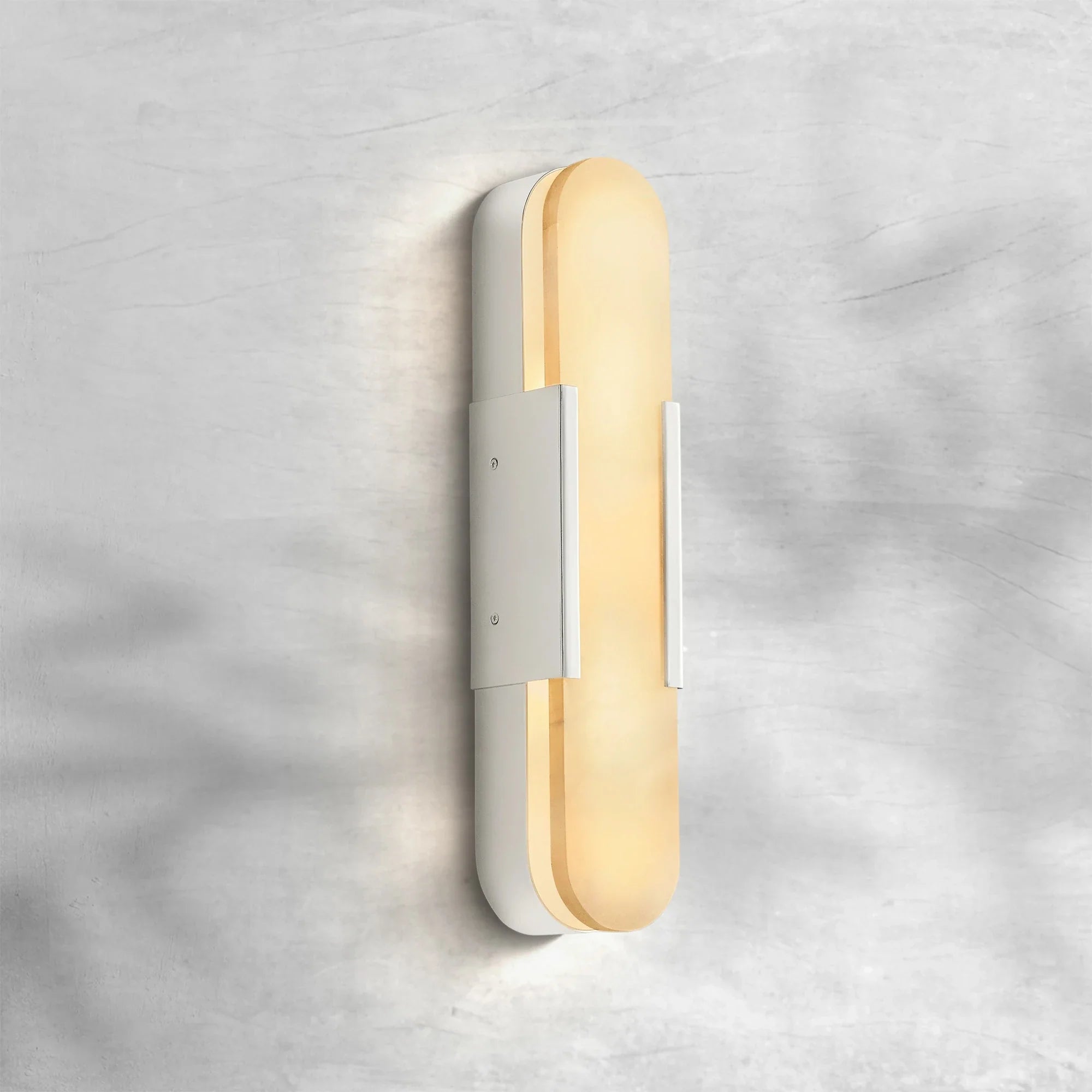 Mumora Alabaster Wall Sconce with Vintage Brass Finish