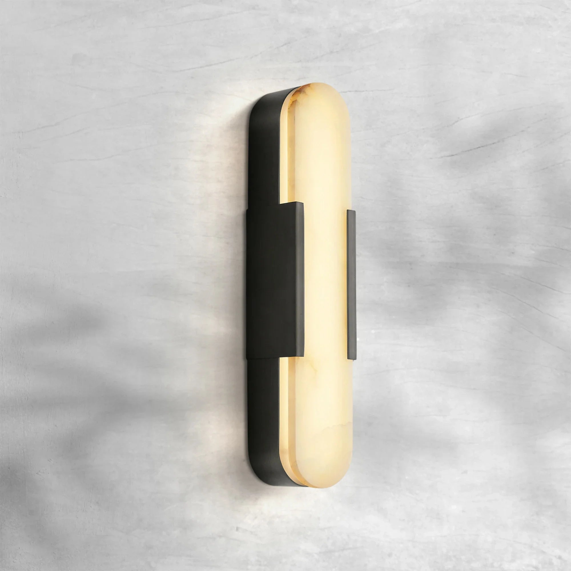 Mumora Alabaster Wall Sconce with Vintage Brass Finish