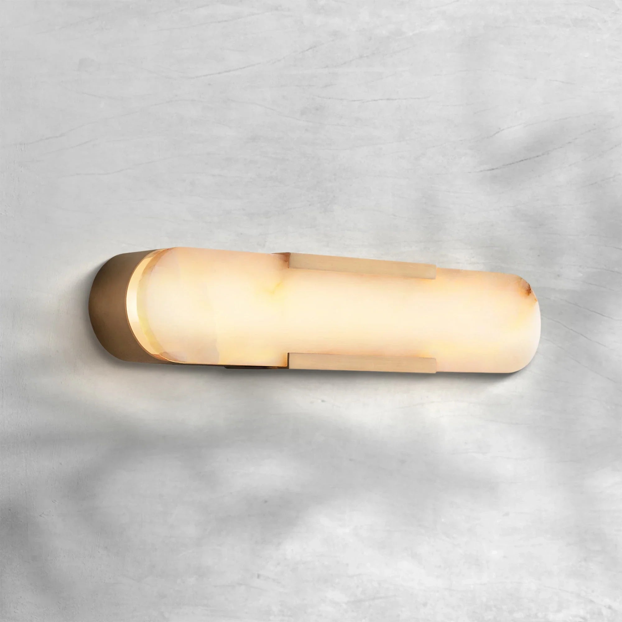 Mumora Alabaster Wall Sconce with Vintage Brass Finish