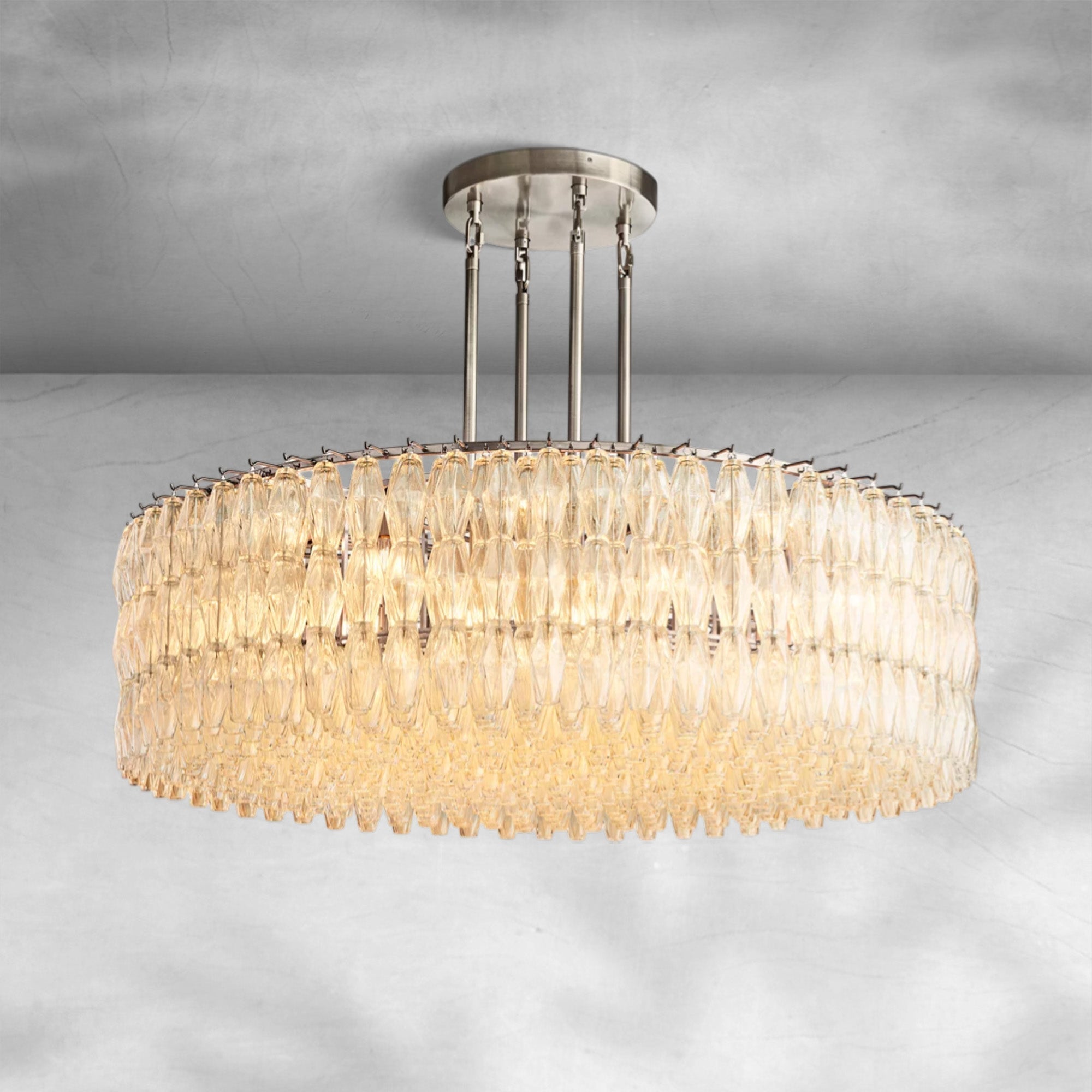 Cyra Clear Glass Round Chandelier