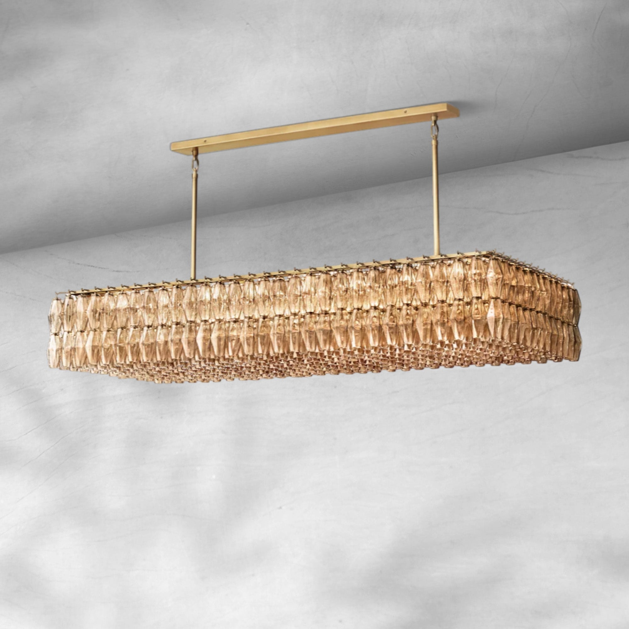 Cyra Glass Rectangular Chandelier