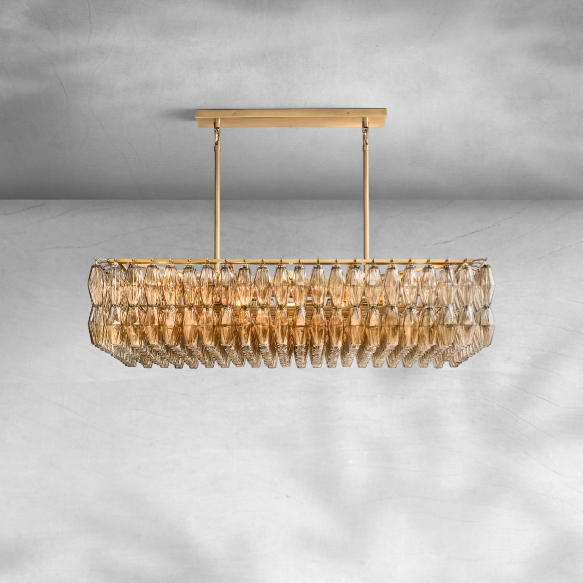 Cyra Glass Rectangular Chandelier
